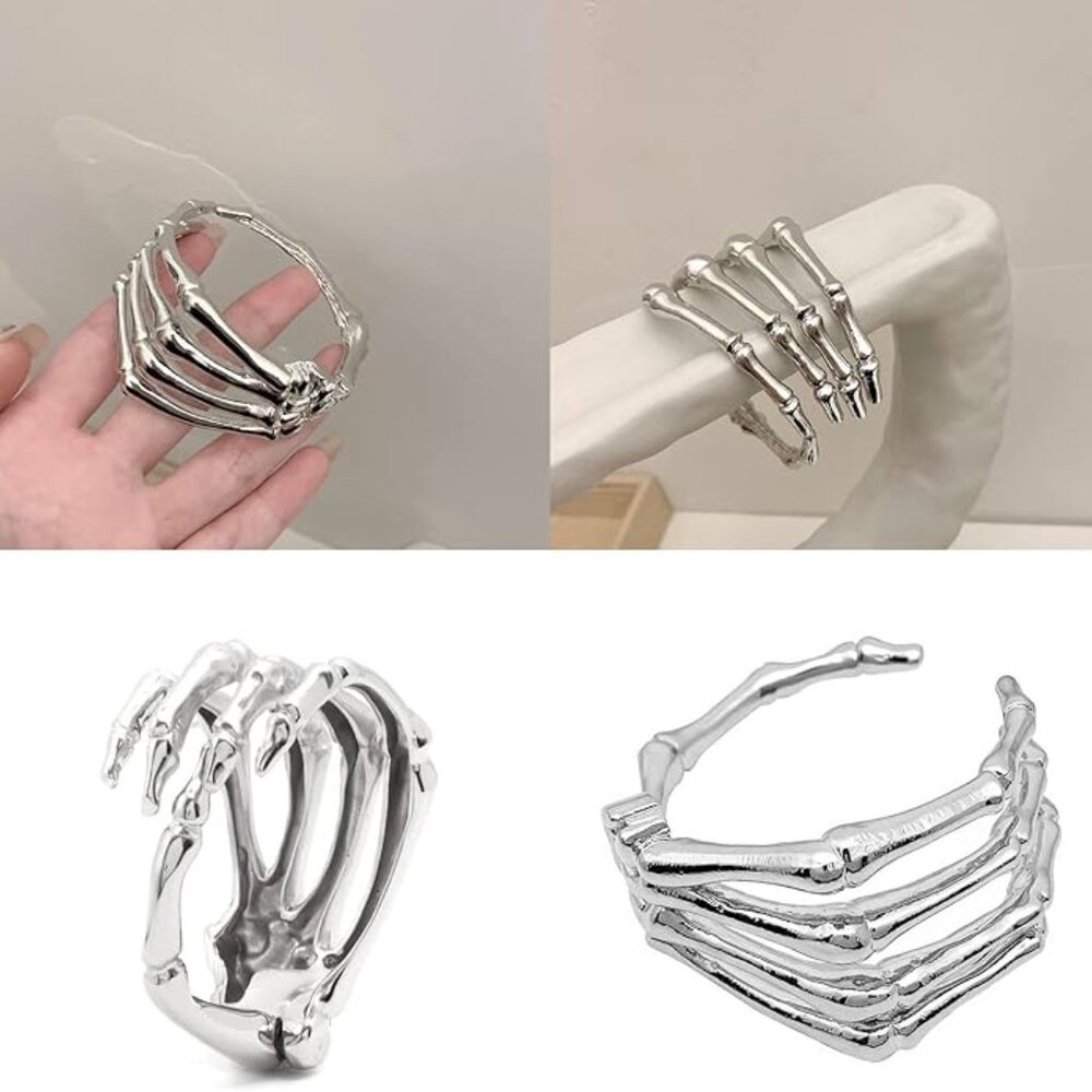 Goth Skeleton Hand Cuff Bracelet - image 6